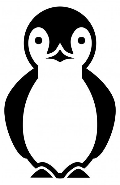 Tučňák - samolepky na zeď zvířátka olivová
