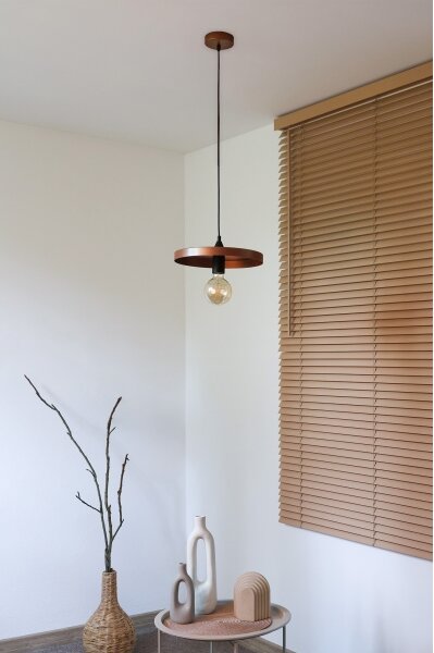 Duolla - Luster na lanku IRONLINE 1xE27/15W/230V pr. 30 cm medená/čierna