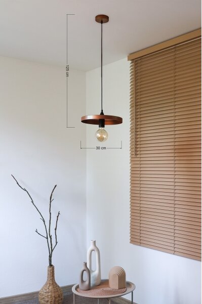 Duolla - Luster na lanku IRONLINE 1xE27/15W/230V pr. 30 cm medená/čierna