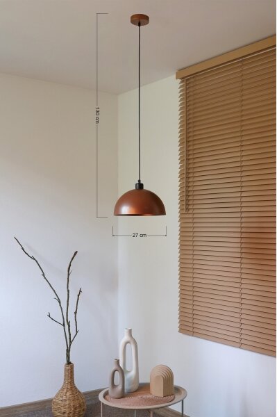 Duolla - Závesné svietidlo na lanku IRONLINE 1xE27/15W/230V pr. 27 cm medená/čierna
