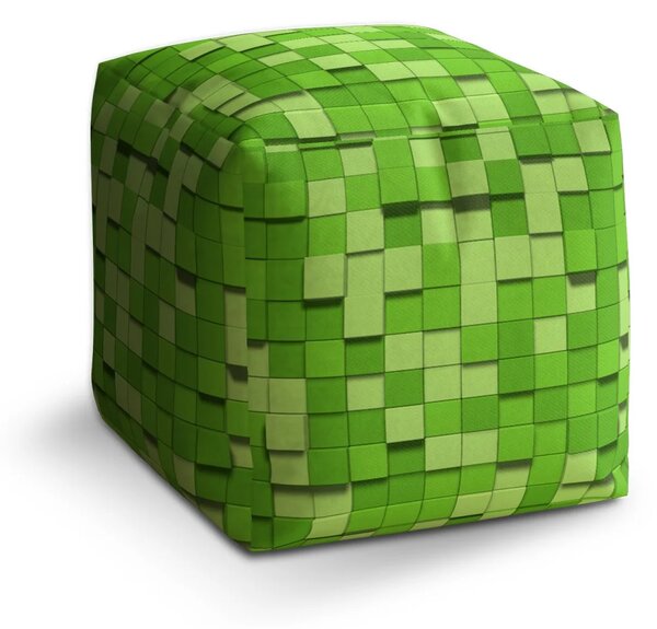 Sablio Taburet Cube Green Blocks 3D - 40x40x40 cm
