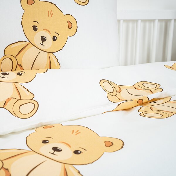 4Home Detské bavlnené obliečky do postieľky Teddies, 100 x 135 cm, 40 x 60 cm