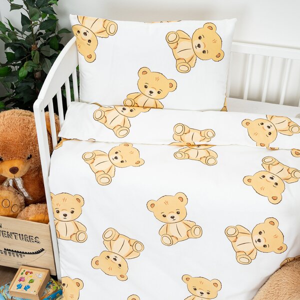 4Home Detské bavlnené obliečky do postieľky Teddies, 100 x 135 cm, 40 x 60 cm