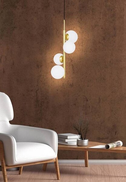 Mosadzný závesný luster Cordel pre žiarovku 4x G9 – LED lustre a svietidlá > Kolekcie svietidiel > Kolekcia svietidiel CORDEL