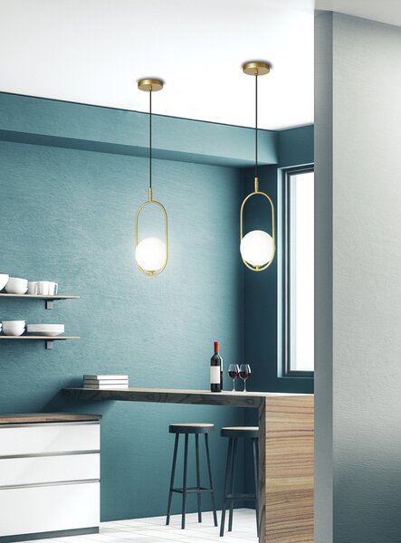 Mosadzný závesný luster Cordel pre žiarovku G9 – LED lustre a svietidlá > Kolekcie svietidiel > Kolekcia svietidiel CORDEL
