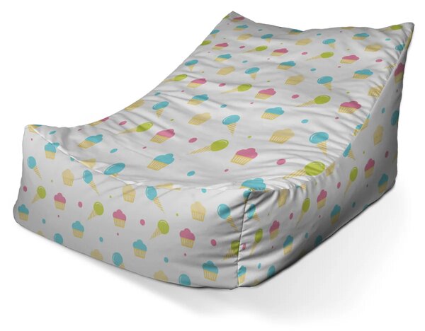 Sablio Sedací vak Lounge Zmrzlinky a muffiny - 80 x 95 x 50 cm
