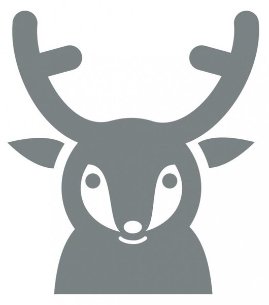 Vykukující jelen - dětské samolepky na zeď lesní zvířátka svetlá zelená