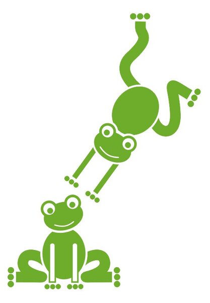 Žáby - dětské samolepky na zeď zvířátka zelená