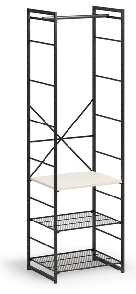 Otvorená šatníková zostava TYP III, 600 x 460 x 2020 mm, čierna