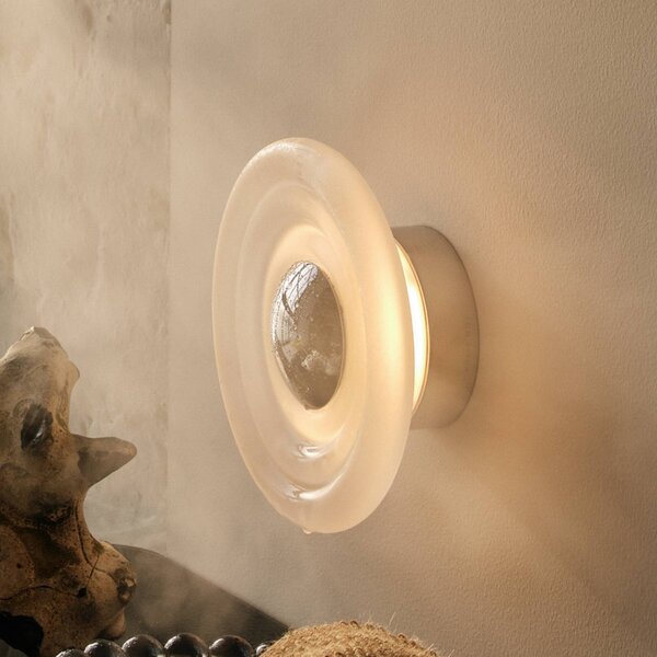 Tom Dixon LED nástenné svetlo Press Sphere Mini, matná Ø 22 cm, Biela / opálová, Kúpeľňa, Sklo, Dizajn