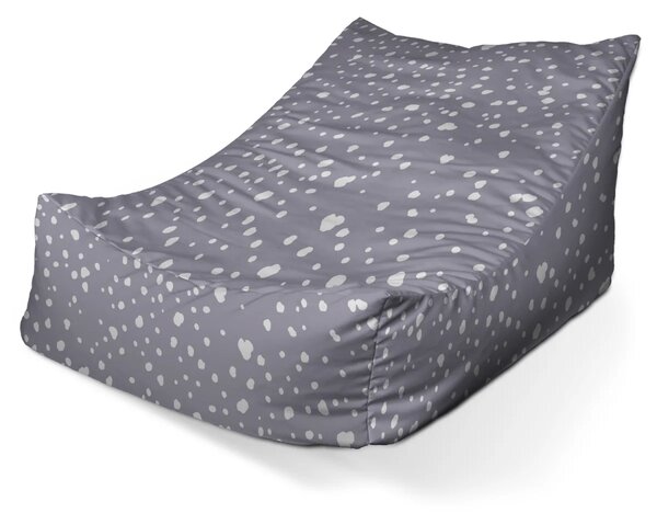 Sablio Sedací vak Lounge Biele fliačiky na fialovej - 80 x 95 x 50 cm