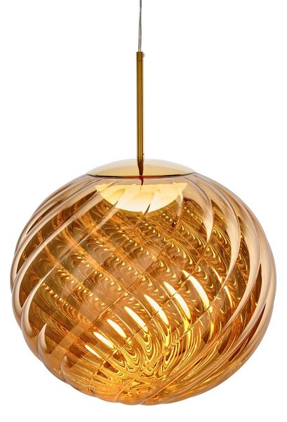 Tom Dixon LED závesné svietidlo Whirl, zlatá, 45 cm, plast, stmievateľné, Mosadz / zlato, Obývacia izba / jedáleň, Plast, Dizajn, Závesné svietidlo