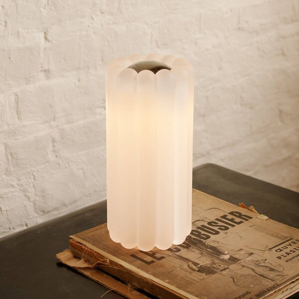 Tom Dixon stolová LED lampa Press, matné sklo, výška 24 cm, Obývacia izba / jedáleň, Sklo, Dizajn, Stolová lampa