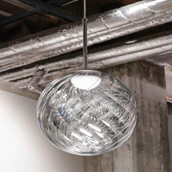 Tom Dixon LED závesné svietidlo Whirl, strieborná, 30 cm plast stmievateľné, Chrómová / strieborná, Obývacia izba / jedáleň, Plast, Dizajn, Závesné svietidlo