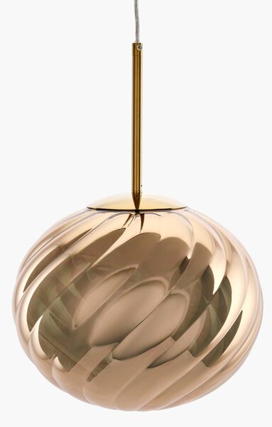 Tom Dixon LED závesné svietidlo Whirl, zlatá, 30 cm, plast, stmievateľné, Mosadz / zlato, Obývacia izba / jedáleň, Plast, Dizajn, Závesné svietidlo
