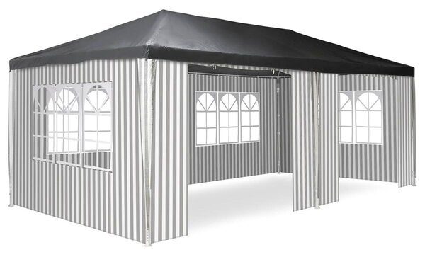Záhradný párty stan - 3 x 6 m, antracit + 6 bočníc