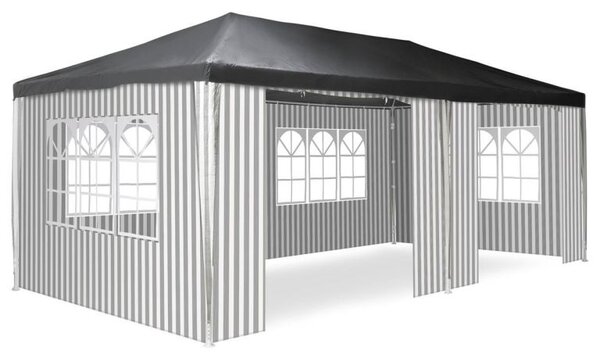 Záhradný párty stan - 3 x 6 m, antracit + 6 bočníc