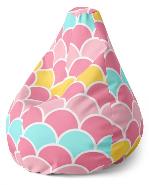 Sablio Sedací vak Pear Farebné šupiny - 70 x 95 x 15 cm