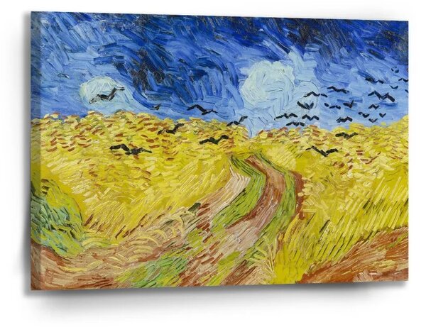Sablio Obraz Pšeničné pole s vranami - Vincent van Gogh - 90x60 cm