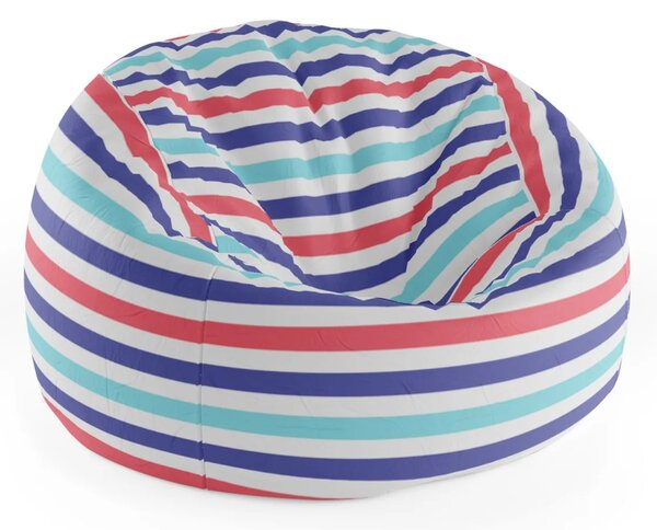 Sablio Sedací vak Cocoon Farebné veselé pruhy - 75 x 45 x 35 cm