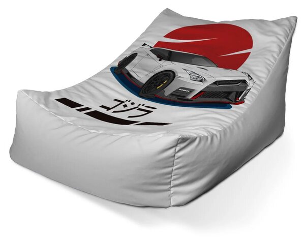 Sablio Sedací vak Lounge Nissan GTR 35 Japonské slnko - 80 x 95 x 50 cm