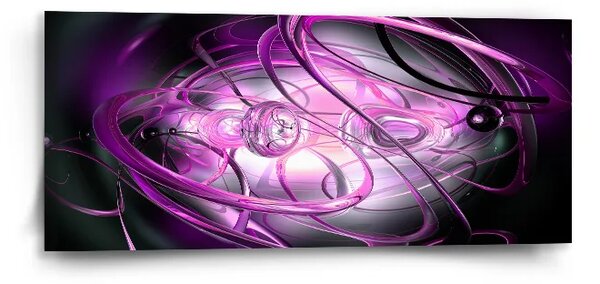 Sablio Obraz Fialová abstrakcia - 110x50 cm
