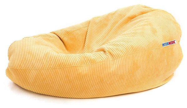 Mega Sako – veľký sedací vak z manšestru, 135 cm výška, 340 l výplň, prispôsobivý tvar, na relax aj prácu, dostupný vo farbách Farba: SZ91 - žltý
