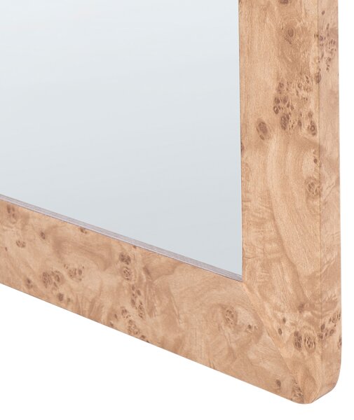 Nástenné zrkadlo svetlohnedý rám MDF obdĺžnikové sklo mid-century modern štýl