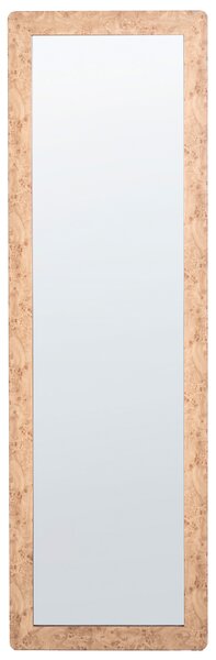 Nástenné zrkadlo svetlohnedý rám MDF obdĺžnikové sklo mid-century modern štýl