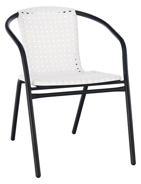 KONDELA Záhradná stolička, biela/čierna, BERGOLA