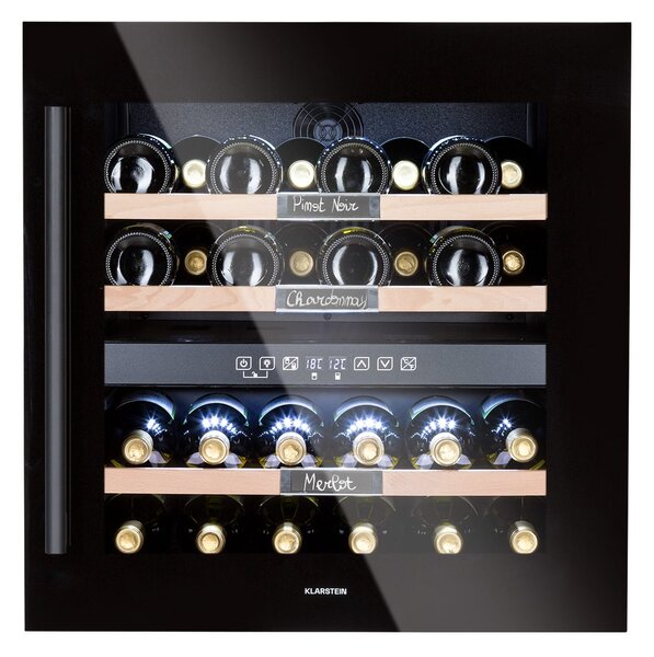 Klarstein Vinsider 36 Onyx Edition, vinotéka, 85 l, 5-22°C, 2 zóny