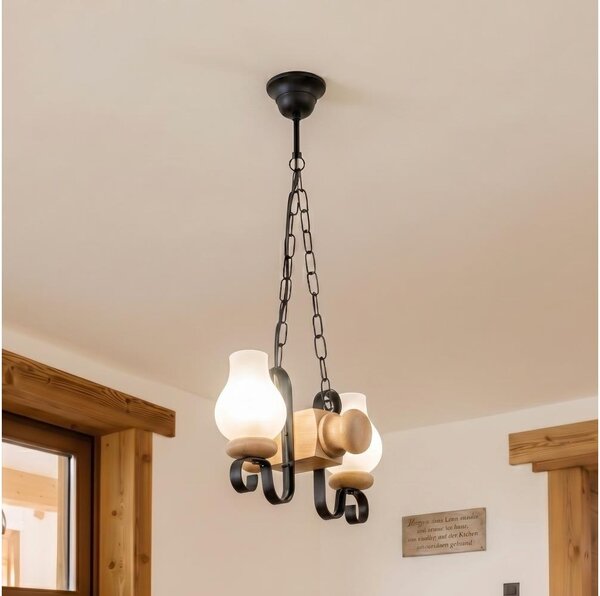 Brilagi - Luster na reťazi RUSTIC 2xE14/40W/230V dub