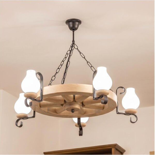 Brilagi - Luster na reťazi ROATA 5xE14/40W/230V dub