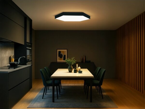 LED stropné svietidlo LED/200W/230V 3000/4000/6500K priemer 100 cm čierne