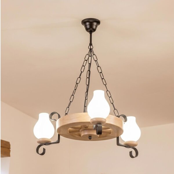 Brilagi - Luster na reťazi ROATA 3xE14/40W/230V dub