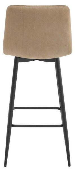 Barová stolička NADO zamatová, hnedá / čierne nohy