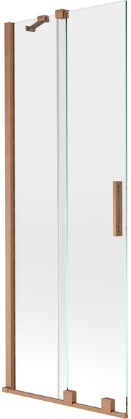Mexen Velar, 2-krídlová posuvná vaňová zástena 70 x 150 cm, 8mm číre sklo, medená matná, 896-070-000-01-65