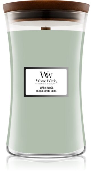 Woodwick Warm Wool vonná sviečka s dreveným knotom 610 g
