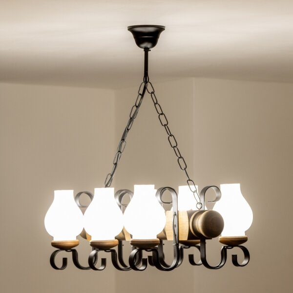 Brilagi - Luster na reťazi RUSTIC 6xE14/40W/230V buk
