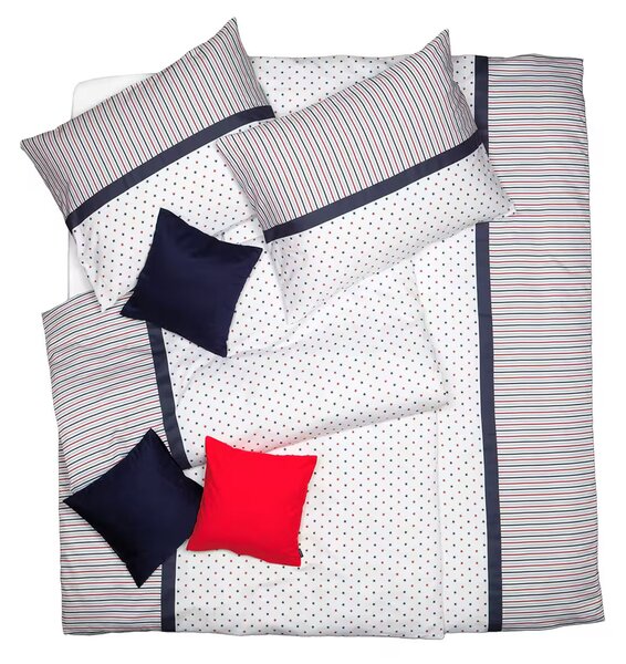 Obliečky SATÉN PLUS hviezdy, pruhy Predĺžený 1x paplón 140x220 + 1x vankúš 70x90 cm