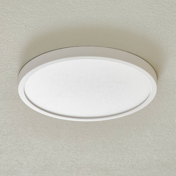 Stropné LED svietidlo Vika, okrúhle, biele, Ø 30cm, Biela / opálová, Obývacia izba / jedáleň, Hliník, Moderný, Závesné svietidlo