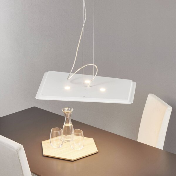 Moderné závesné svietidlo LED Fuorisquadra, biele