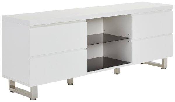NÍZKA KOMODA, biela, biela s vysokým leskom, 167/63/42 cm MID.YOU - Online Only drobný nábytok, Online Only