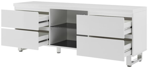 NÍZKA KOMODA, biela, biela s vysokým leskom, 167/63/42 cm MID.YOU - Online Only drobný nábytok, Online Only