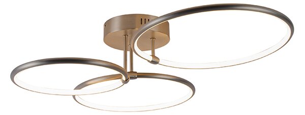 Dizajnové stropné svietidlo z ocele vrátane LED 3-stupňového stmievateľného 3-svetla - Joaniqa