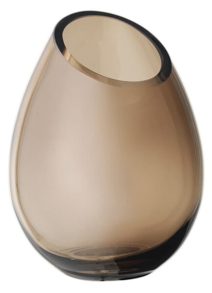 Hnedá sklenená váza Blomus Raindrop, výška 16,5 cm