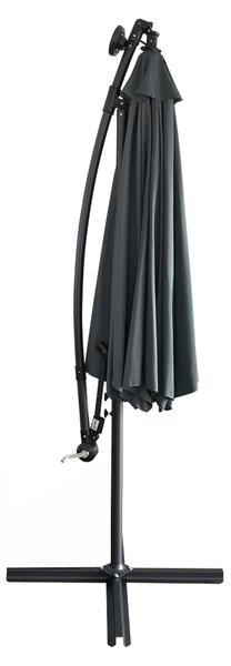 KONDELA Záhradný LED slnečník, sivá, 3 m, LINDAN