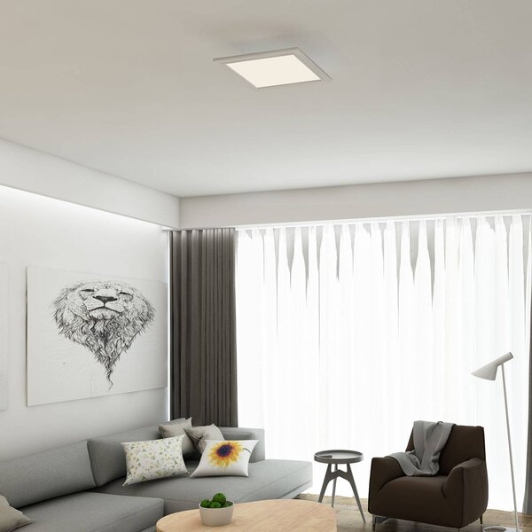 LED stropné svietidlo Piatto, senzor, 29,5 x cm, Biela / opálová, Chodba, kov, Moderný, Stropné svetlo