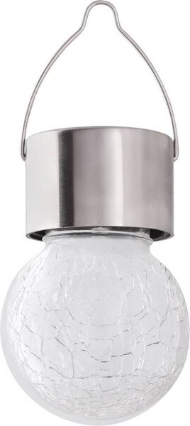 Rabalux Strieborný LED RGB solárny závesný lampáš Yola 0,06W 7850