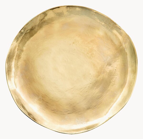 Ručne vyrobený plytký tanier Gold Irregular Edge